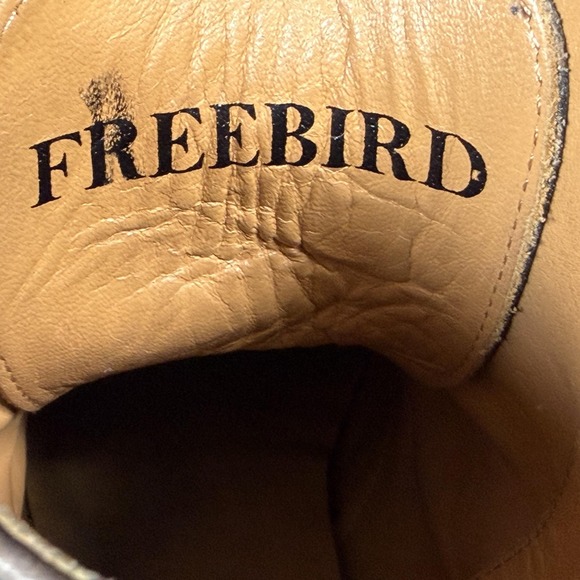 Freebird Penn Boots Mens 9 Brown Distressed Leather Buckle Ankle Zip Distressed - Picture 12 of 14